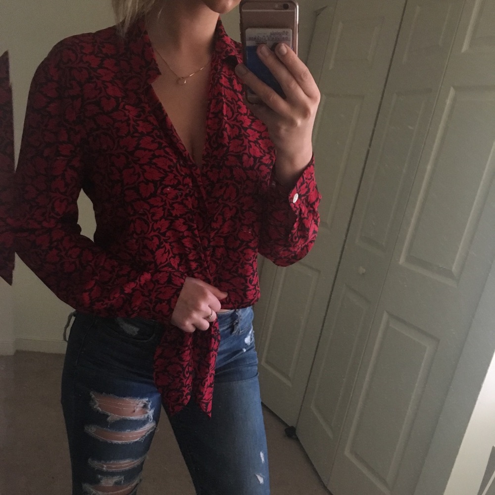 Vintage 100% silk button down